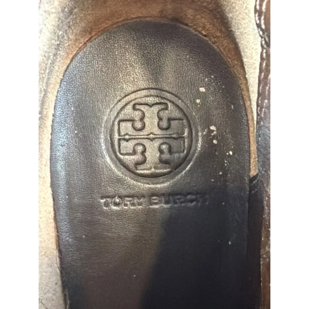 Tory Burch Miller Ankle Booties Brown Leather Buckle Strap Size 8